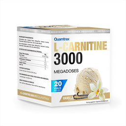 [251402080028] Quamtrax 3000mg L-Carnitine Liquid Supplement Vials Vanilla Flavor
